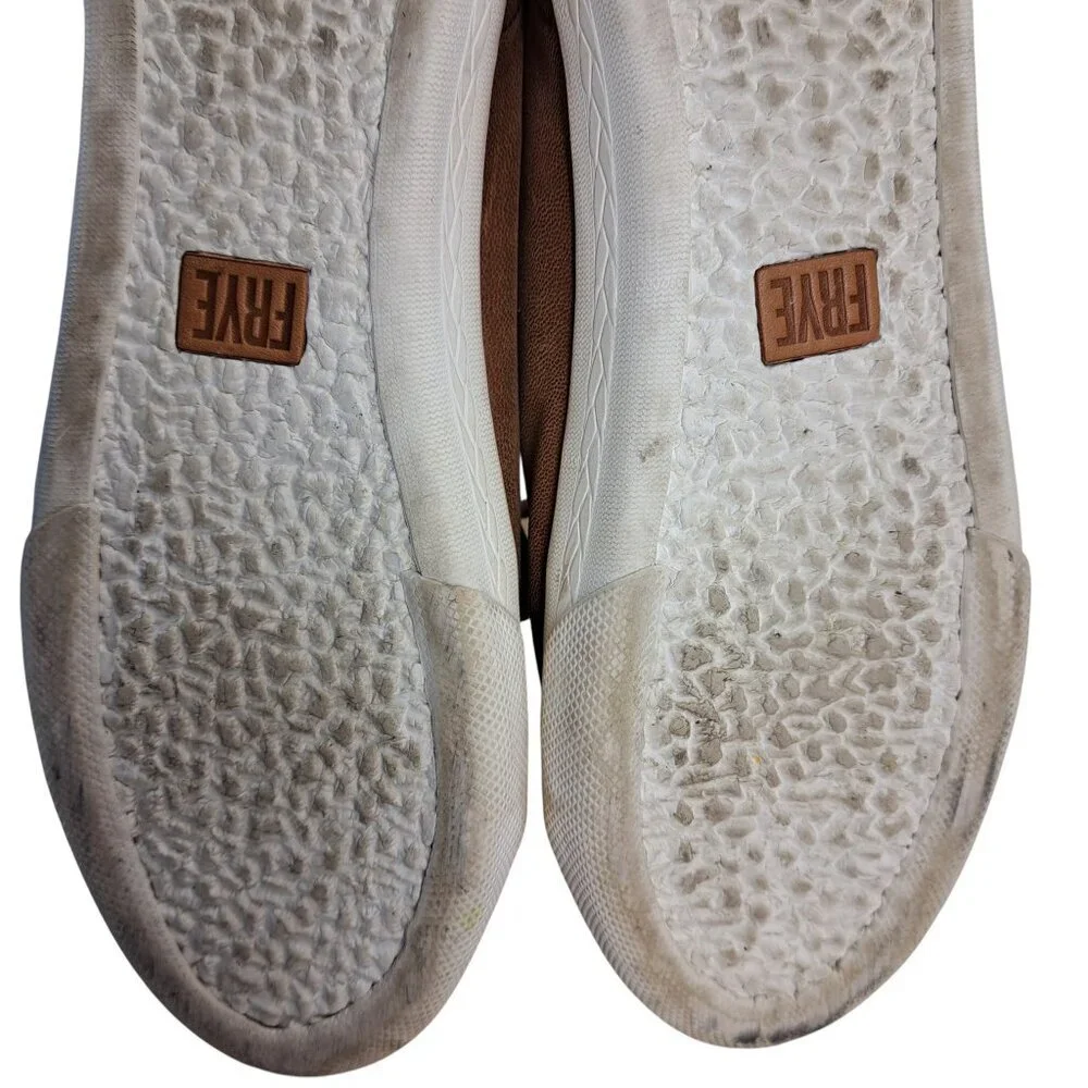 Frye Maya Low Top Lace Up Casual Sneakers Size 8.5 Leather Brown Shoes Comfort